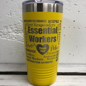 20oz tumbler Word Art for our essential workers